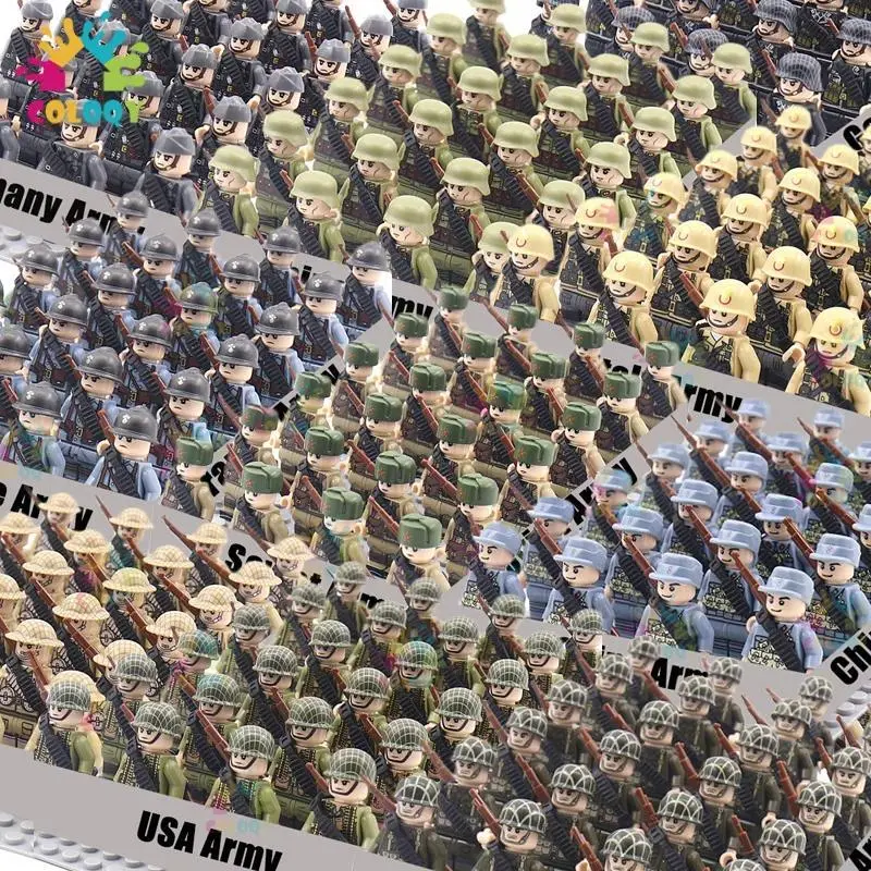 2026 new hot item Kids Toys WW2 Military Army Building Blocks US Soviet China UK Soldiers Mini Action Figures Toys For Boys Christmas Gifts