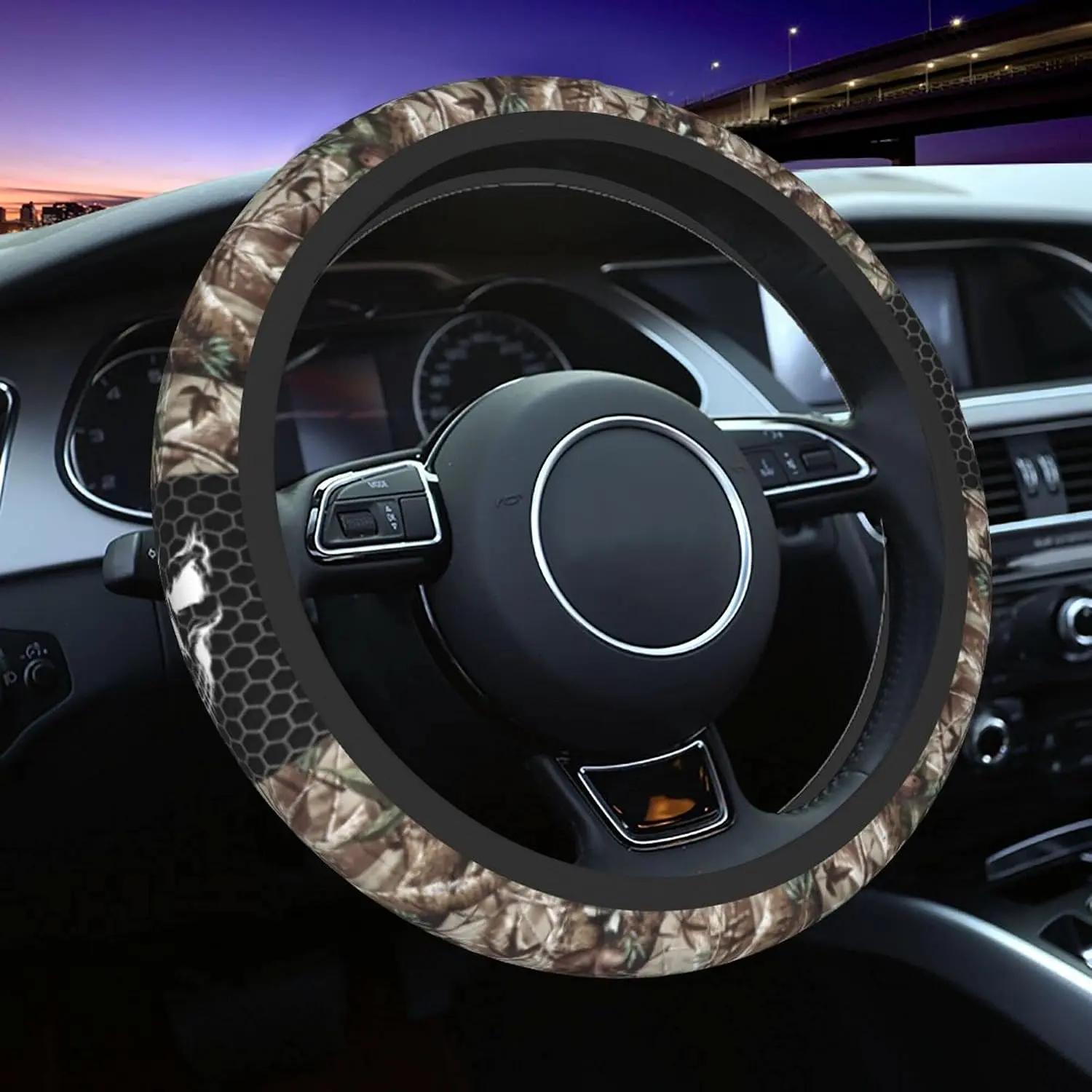 Camo Steering Wheel Cover  15 Inch Camo Wheel Cover Accessories Decorative Non-Slip Neoprene  Cover Realtree Wheel Cover Suitable For Women And Men Girls Suitable For  SUV  Van