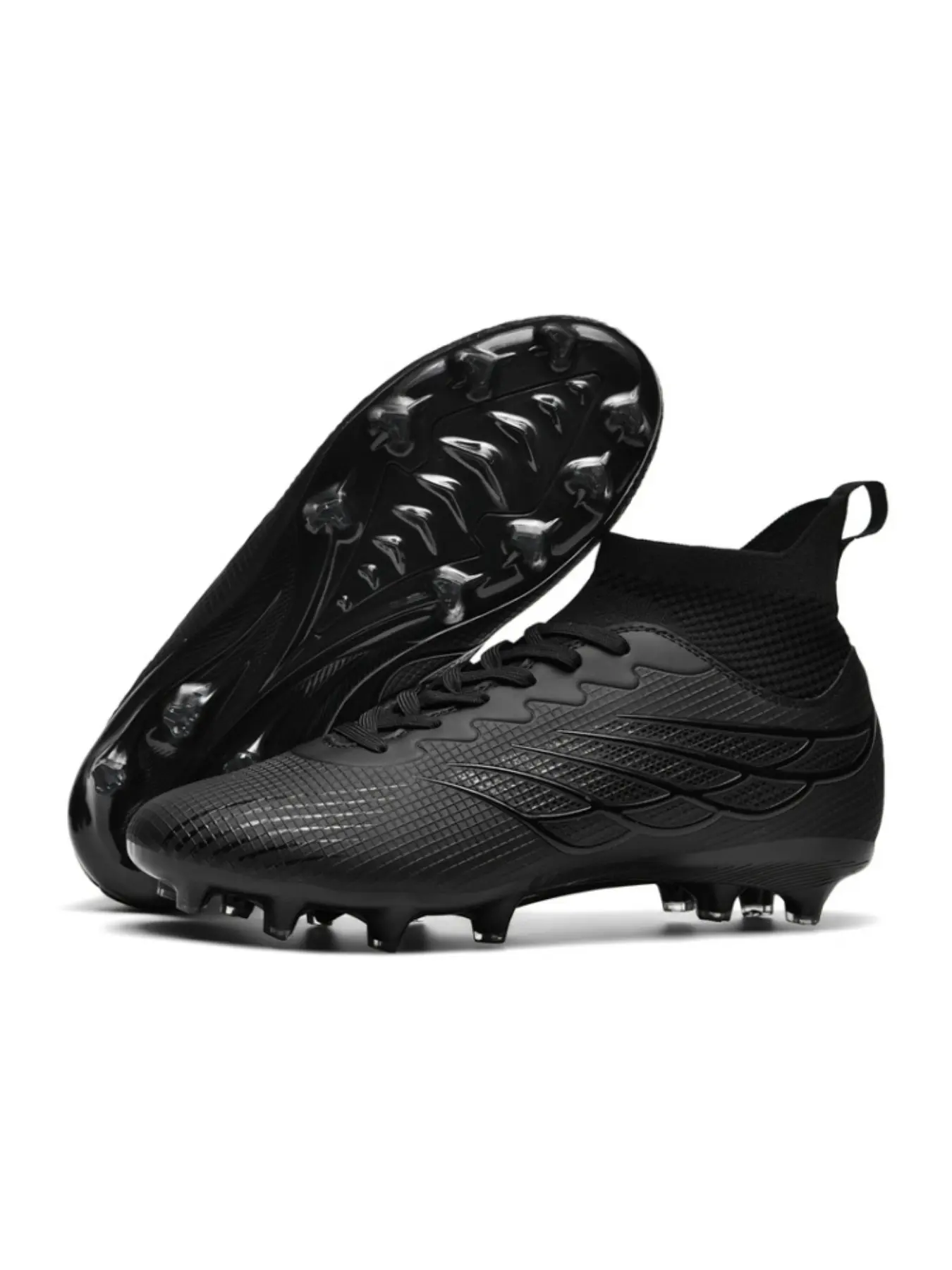 Men's Professional Soccer Shoes, Anti-Slip Ag Studs, Breathable High-Top Football Cleats, Adult Classic Sports Boots