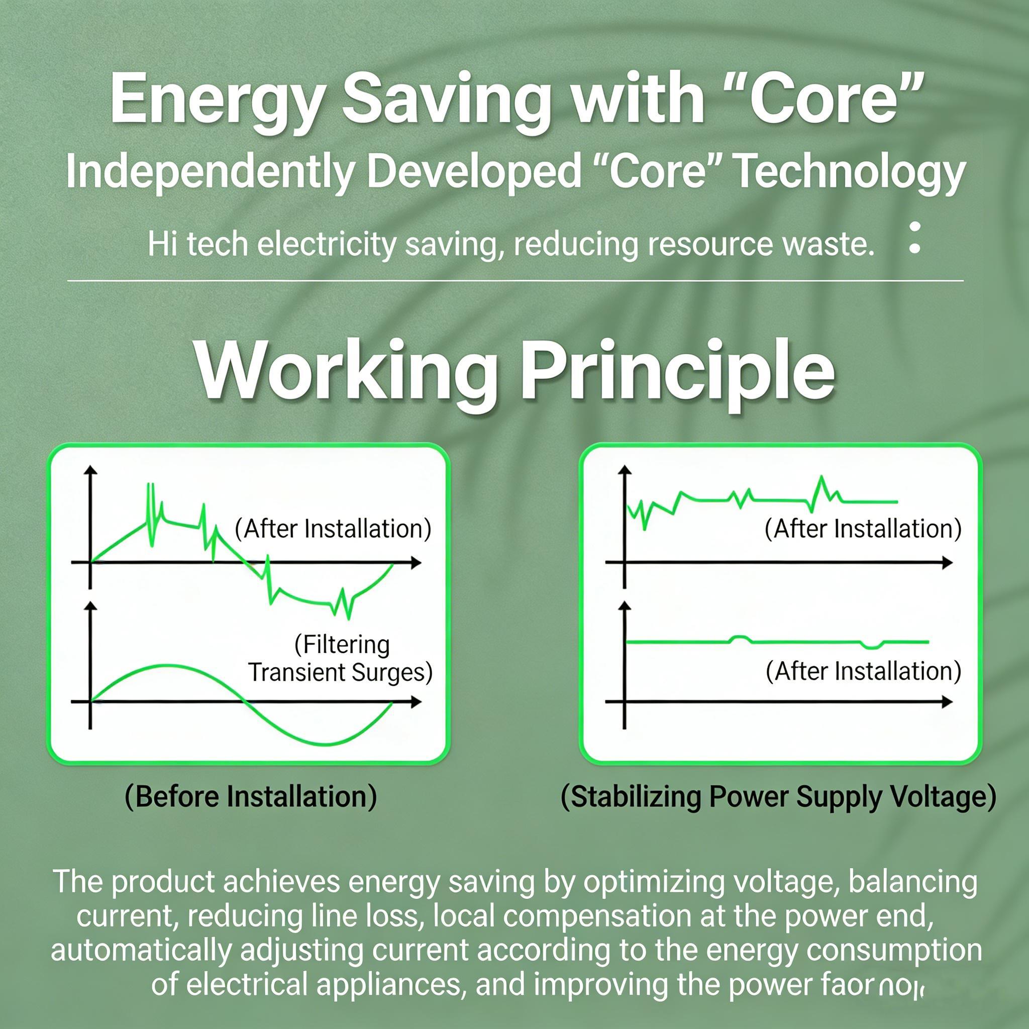 Plug-in Power Box with Standard US Plug, 2026 Upgraded Home Power Saver, Supports Wide Voltage Input from 90V to 250V for Daily Use