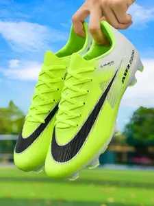 High-Quality Football Shoes for Men and Women, Long Studs for Grass Training and Matches, Sporty PU Upper, All Seasons