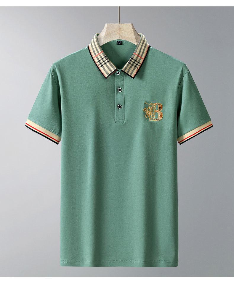 New Summer High-Quality Pure Cotton Men's Polo Shirt Solid Color Embroidered Lapel Top