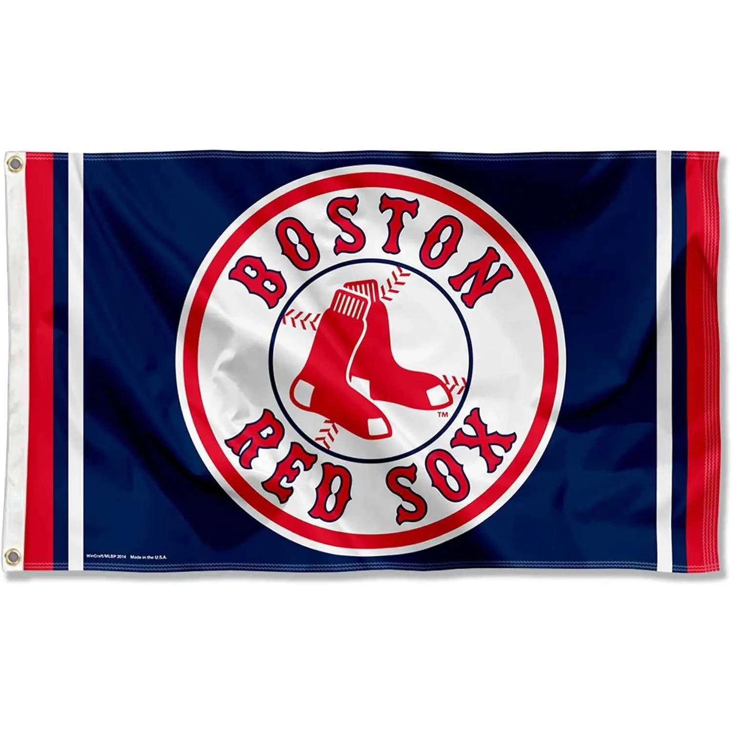Boston Red Sox Vintage Style Flag, Navy Blue Background with Classic Circular Team Logo, 90x150cm/3x5ft Lightweight Banners for Baseball Party, Household Decoration