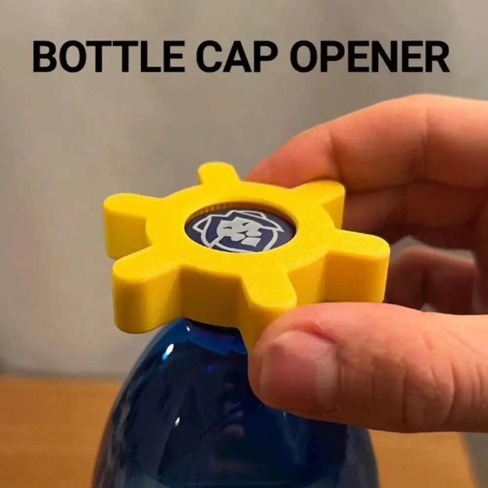 Portable Multi-function Bottle Cap Opener Yellow Bar Supplies Rotary Bottle Opener Plastic Bottle Opener Kitchen Tool