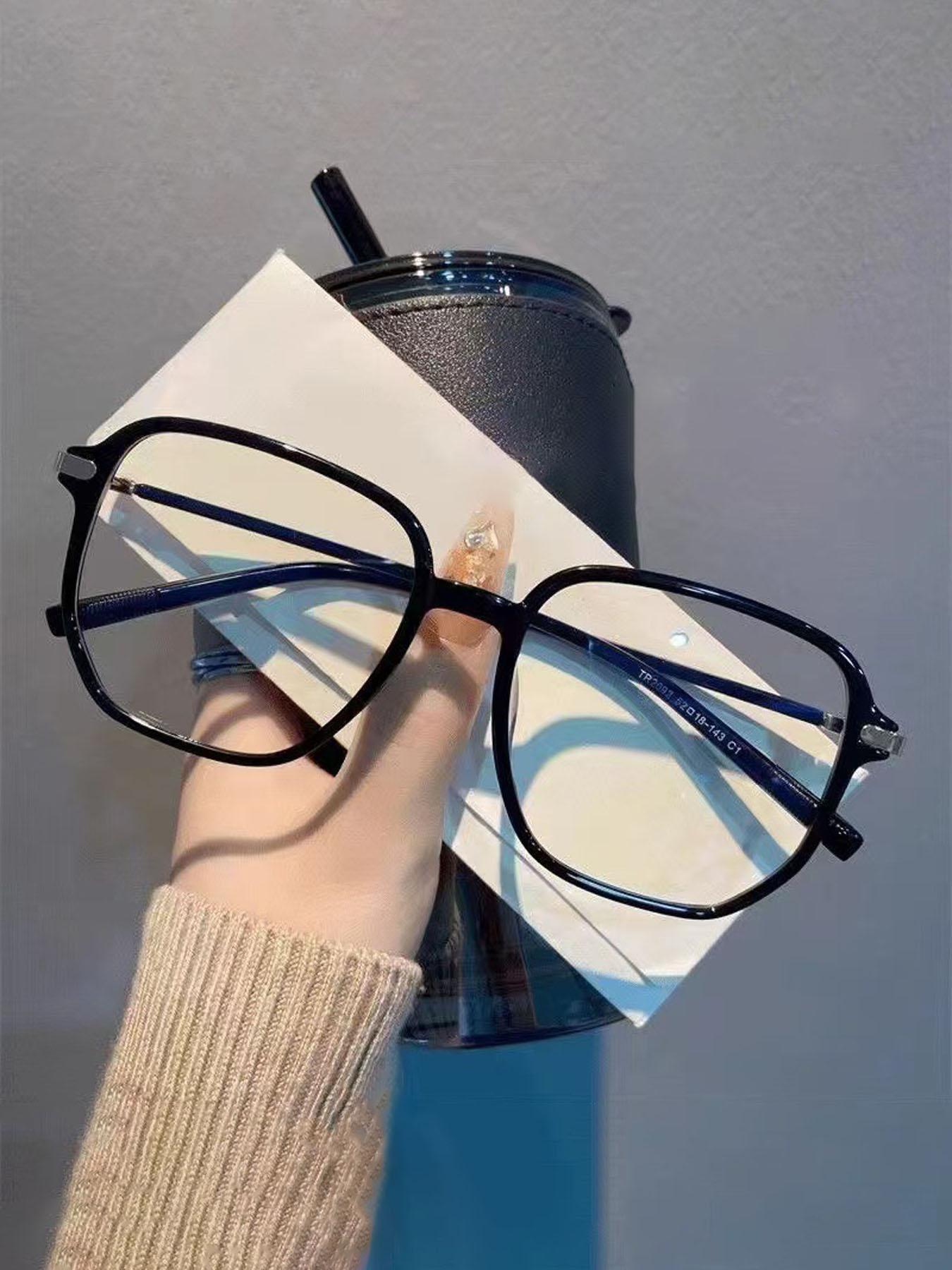 Simple Anti-blue Light Square Frame Eyeglasses for Women, Fashion Tortoiseshell Pattern Eyeglasses for Work, Daily Clothing Decor, Perfect for Student Daily Use, Trendy Frames