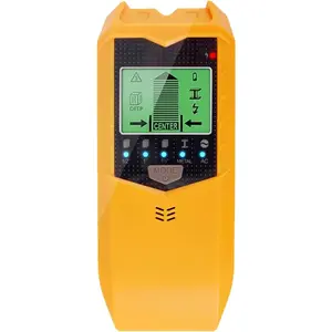 Stud Finder Wall Scanner, 5 in 1 Electronic Stud Sensor, Metal Detector Wall Scanner, Wall Wood Detector Scanner with LCD Display & Audio Alarm for Wood Metal Pipe Studs AC Wire Detection (Yellow)