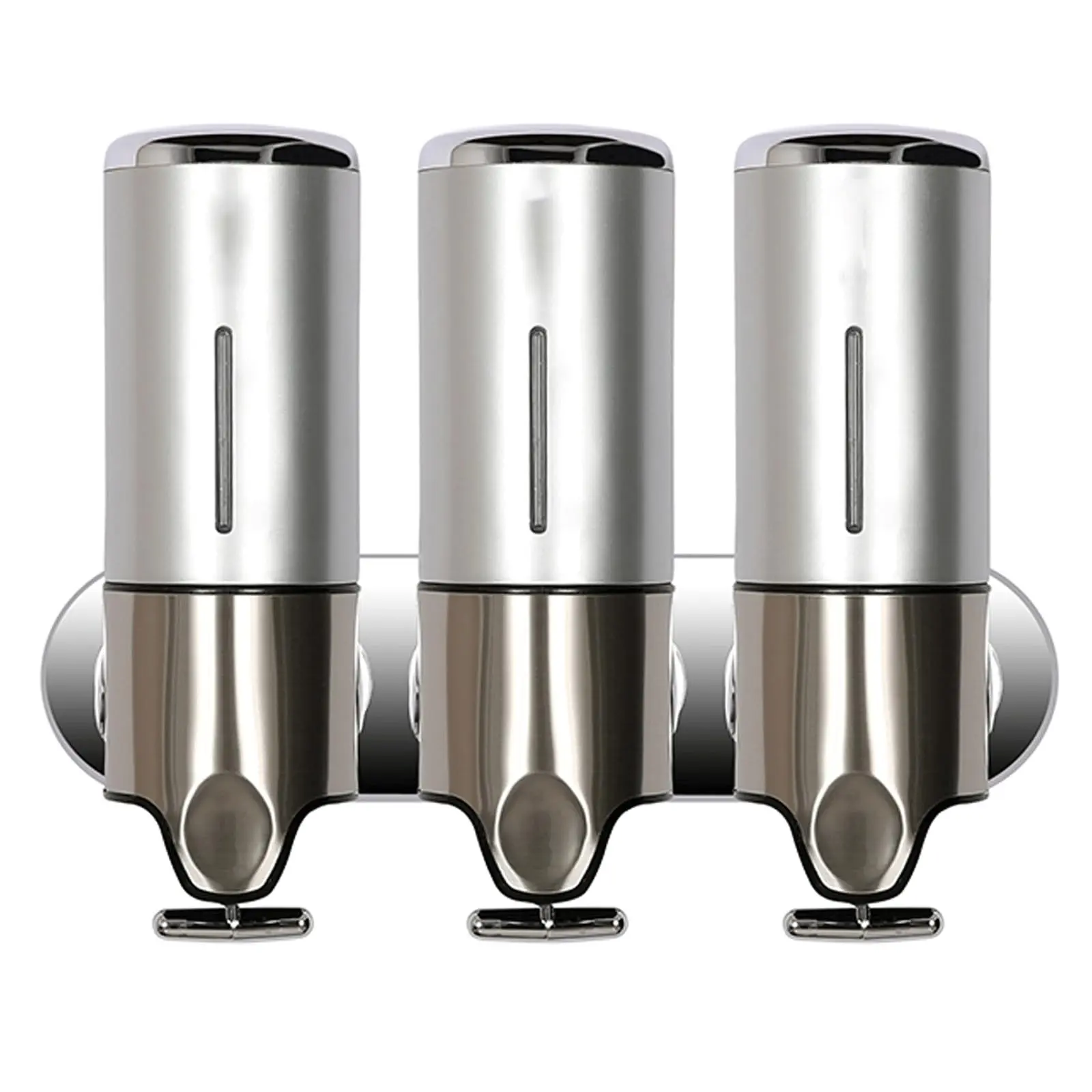 3-in-1 Quadrate Dispensers for The Shower, Shower soap Dispenser, Conditioner Dispenser, Shampoo Dispenser, No Drilled Wall Mounted Distributor, Hotel, Bathroom, Home
