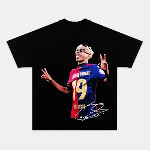Lamine Yamal Graphic Tee Unisex Shirt Using 100% Cotton Gift For Fans Football Soccer Fan Merch Barcelona Inspired Streetwear Tee Unisex Cotton Casual Summer Outfit Verano Camiseta Trendy Everyday Wear