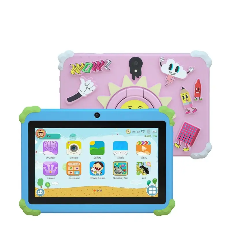 7 Inch Kids Tablet PC Android, Dual Camera 2mp+5mp, 4GB+64GB, WiFi Bluetooth-compatible, Shockproof Case, Parental Control, Ideal Gift