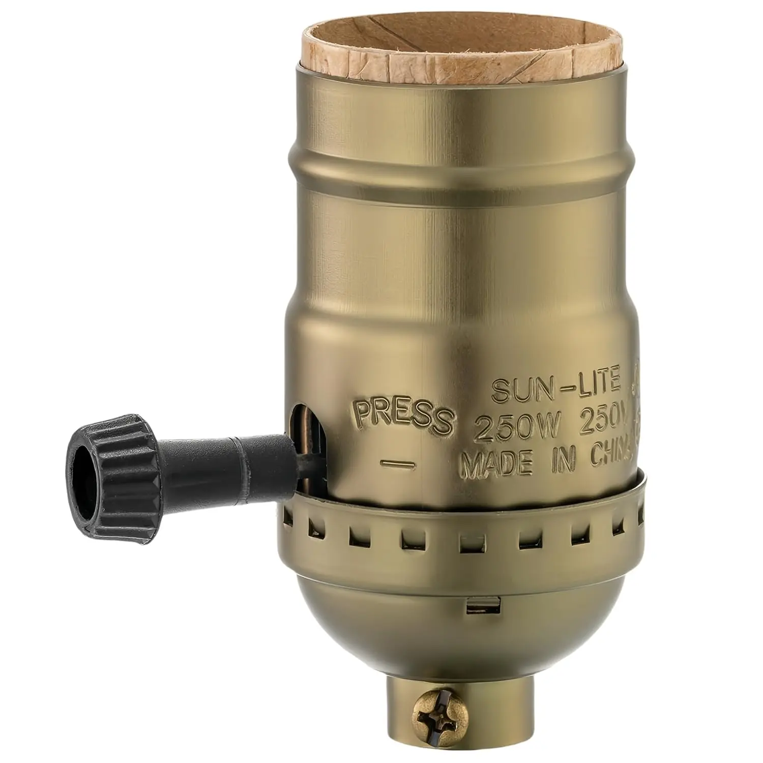 Lamp Socket , E26 Threaded Base, Turn Knob for /Off Light Settings, Lamp  for Table and Floor Lamps Repair, Light Socket with Lamp  Kit(Antique Brass)