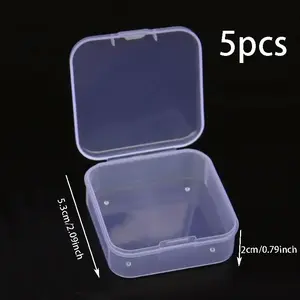 Plastic Jewelry Storage Box, Mini Transparent Square Container with Lid, Ideal for Earrings, Jewels, Hardware Accessories, Small Crafts