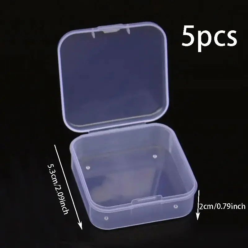 Plastic Jewelry Storage Box, Mini Transparent Square Container with Lid, Ideal for Earrings, Jewels, Hardware Accessories, Small Crafts