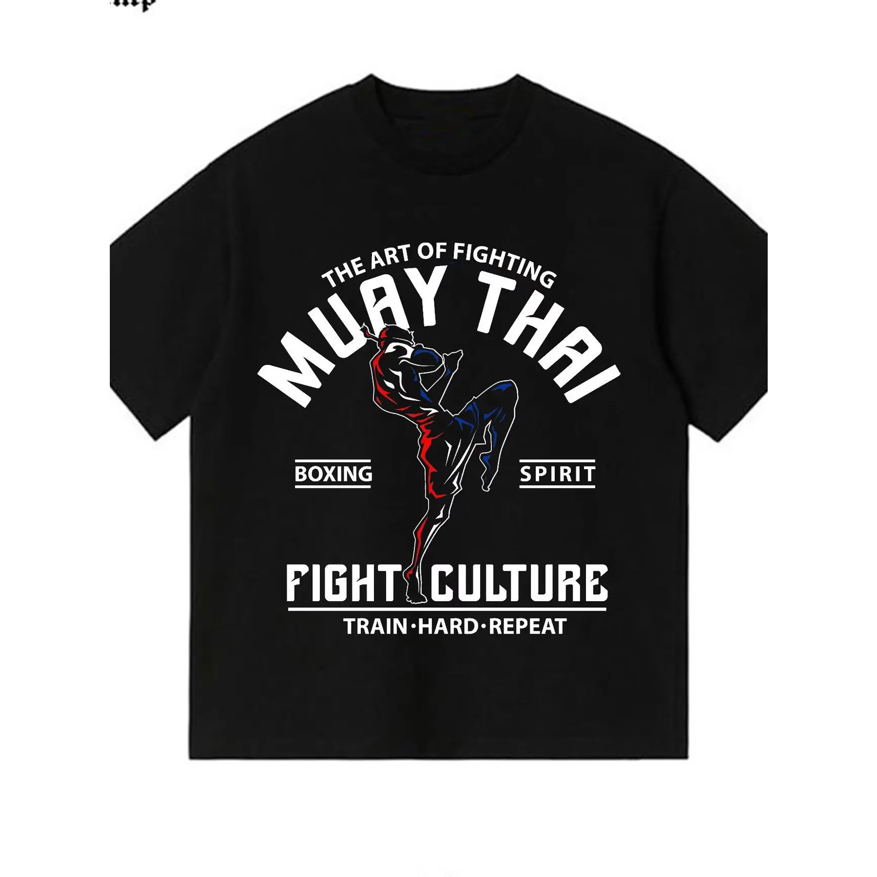 Muay Thai Kickboxing Fighter Silhouette Sports Graphic Loose Comfort Cotton T-Shirt, Athletic Gym Fashion Outfit, Energetic Valentine Gift For Boxing Lovers, Boyfriend & Sports Partners