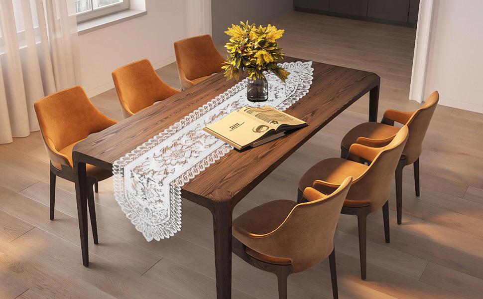 Christmas Red Christmas Runner for Table Lace Lace Laces Runner Dresser Scarf Rectangular Laces Doilies for Christmas Wedding Home Dining Table