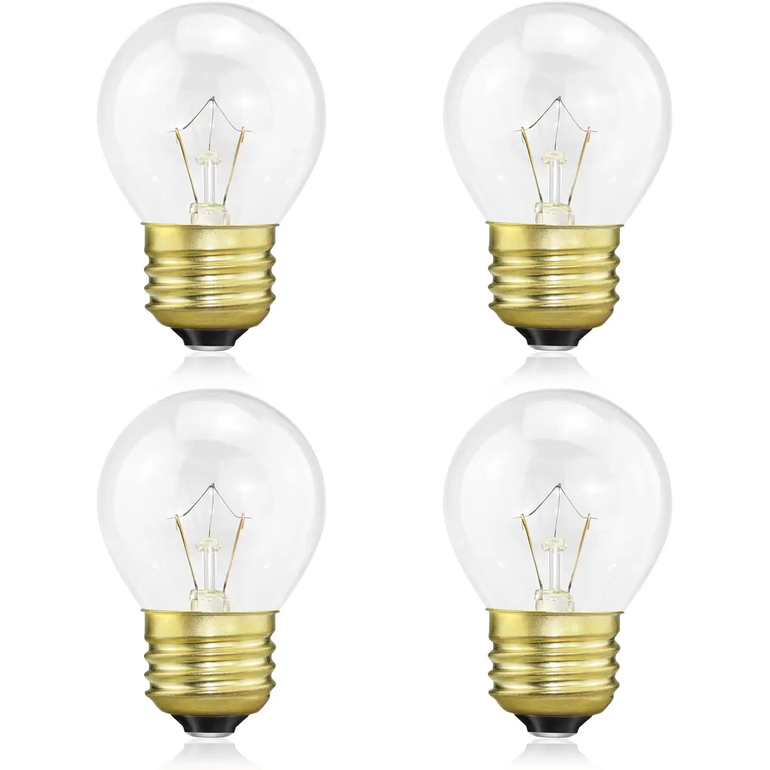 Oven Light Bulb 40 Watt Appliance Bulb, G45 Clear - High Temp 120V 415 Lumens E26 Standard Base, Appliance Light Bulb for Oven Stove Refrigerator Microwave 4-Pack