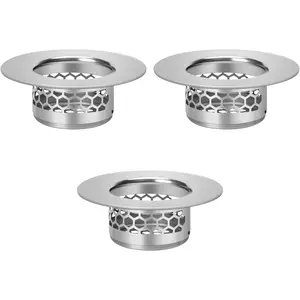 3 Pack 1.1" Stainless Steel Bathroom Sink Strainer Bathtub Drain Hair Catcher, Fits 1.25" Holes for Laundry Mop Pool RV Utility Sink Drain Filter
