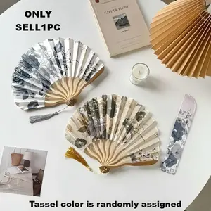 New Traditional Shell Fan, Small Folding Fan, Chinese Style, Knife Fan, Dragon Knife Fan, Portable Silk Fabric, Daily Use