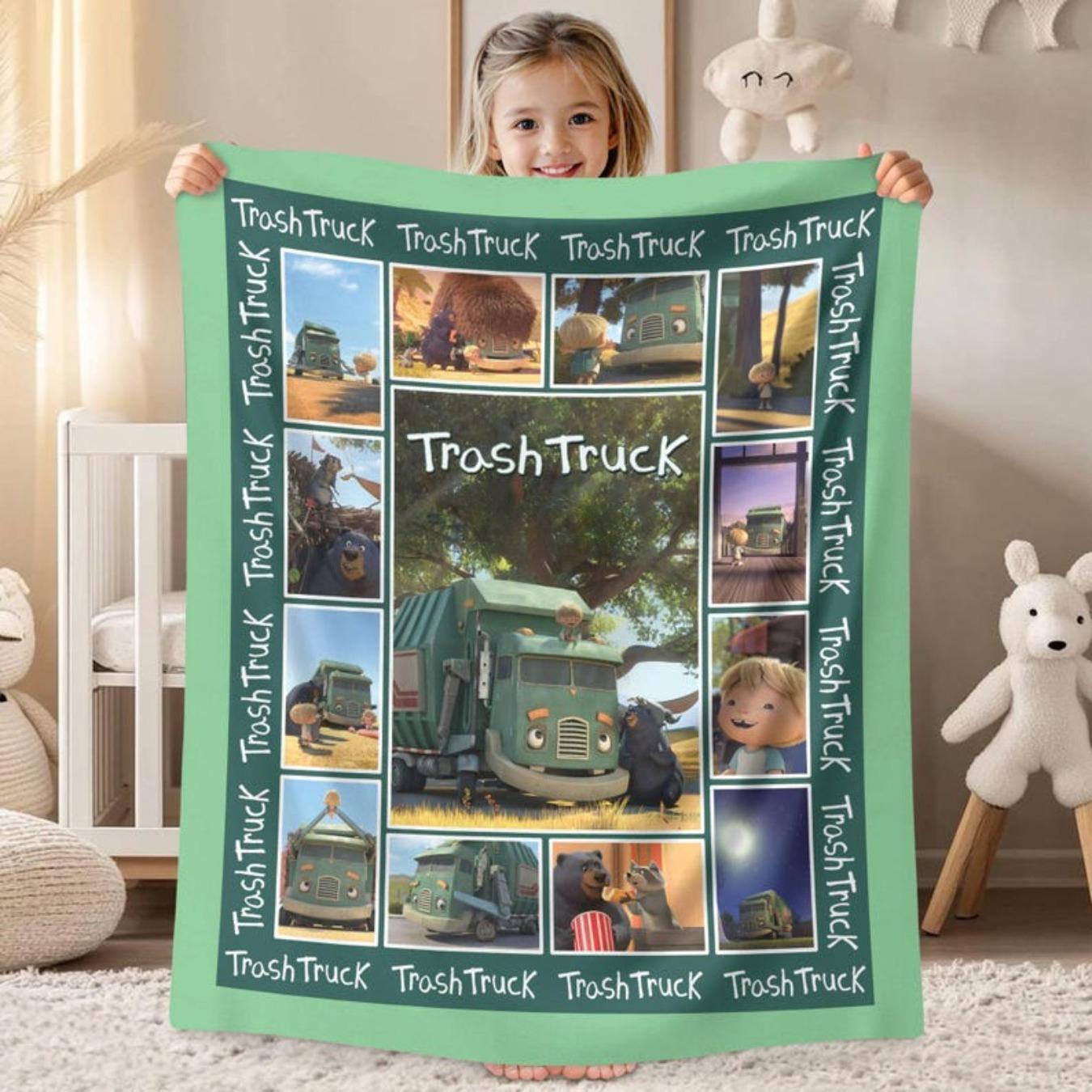 Trash Truck Blanket Trash Truck Birthday Blanket for Home Bedroom Bed Sofa Picnic Cover  Family Friends and Chridren Perfect Gift Christmas Present