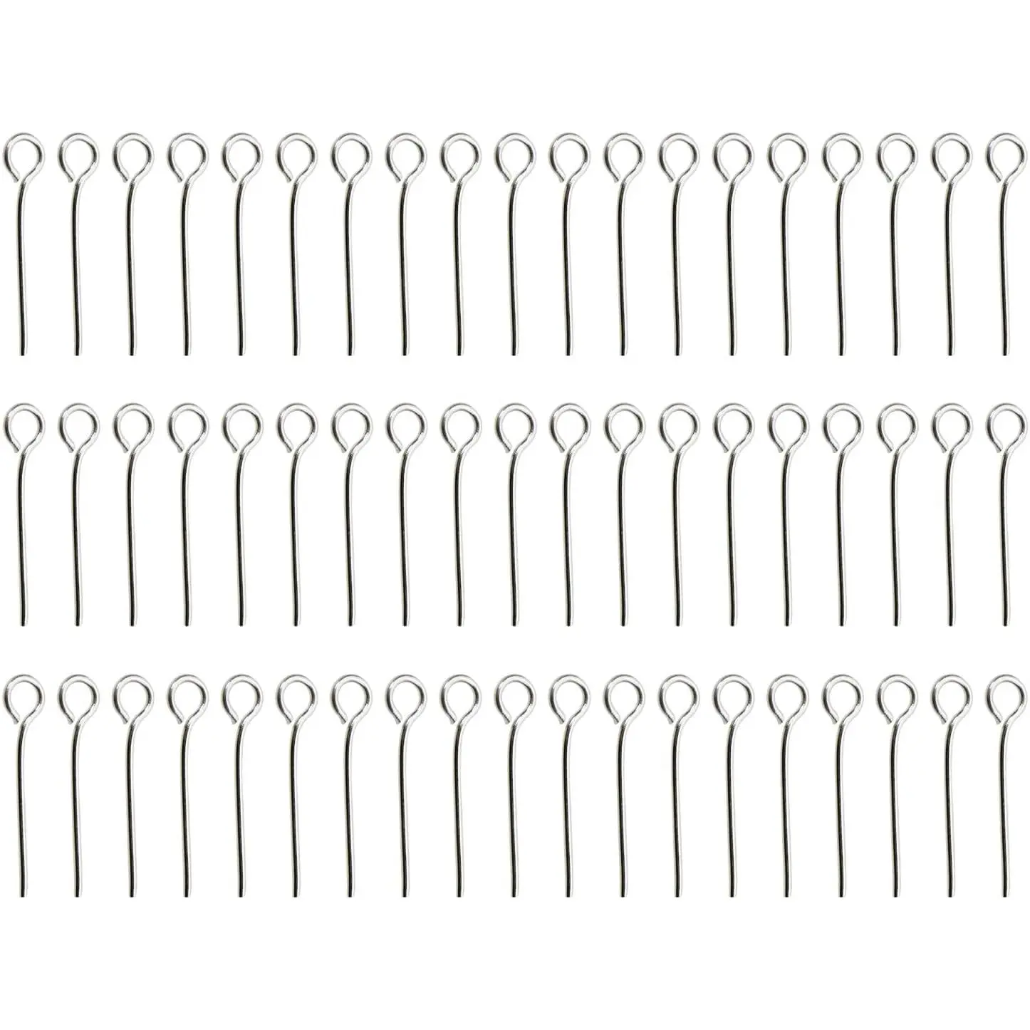 Mini Stainless Steel Wire Eyepins Beading Small Open Eye  Pins  for DIY Craft Bead Earring Pendant Necklace Bracelet   Charm Finding Making, 120 count (15mm)