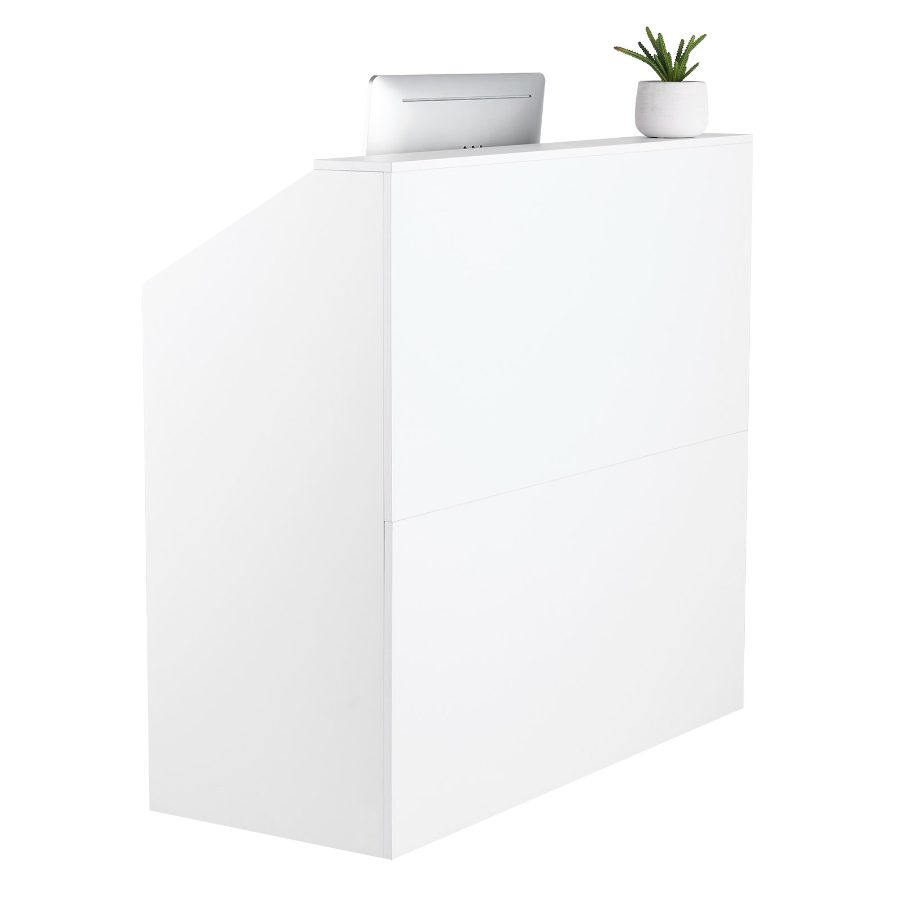 VEVOR Reception Desk, 46 Inch Rectangular Front Counter Table, Office Reception Desk, Retail Counter and Front Reception Counter, for Checkout, Lobby, Beauty Salon and Office, White