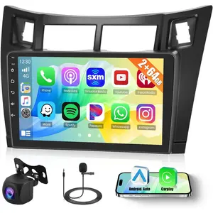 Rimoody [2+64GB] Android 15 Car Radio for Toyota Yaris 2006-2011 with Carplay Android Auto, 9 Inch HD Touchscreen Car Stereo with GPS WiFi Bluetooth FM/RDS EQ 26UI Mirror Link SWC Backup Camera MIC