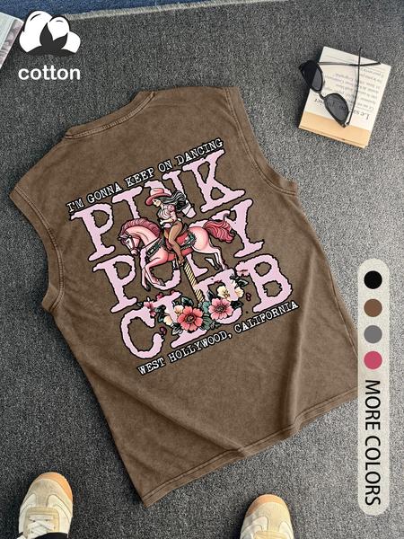 Men's Cotton Vintage Style Sleeveless Tank Top, Casual Fitted Round Neck Summer Wear, Lightweight Knitted Fashion for Men