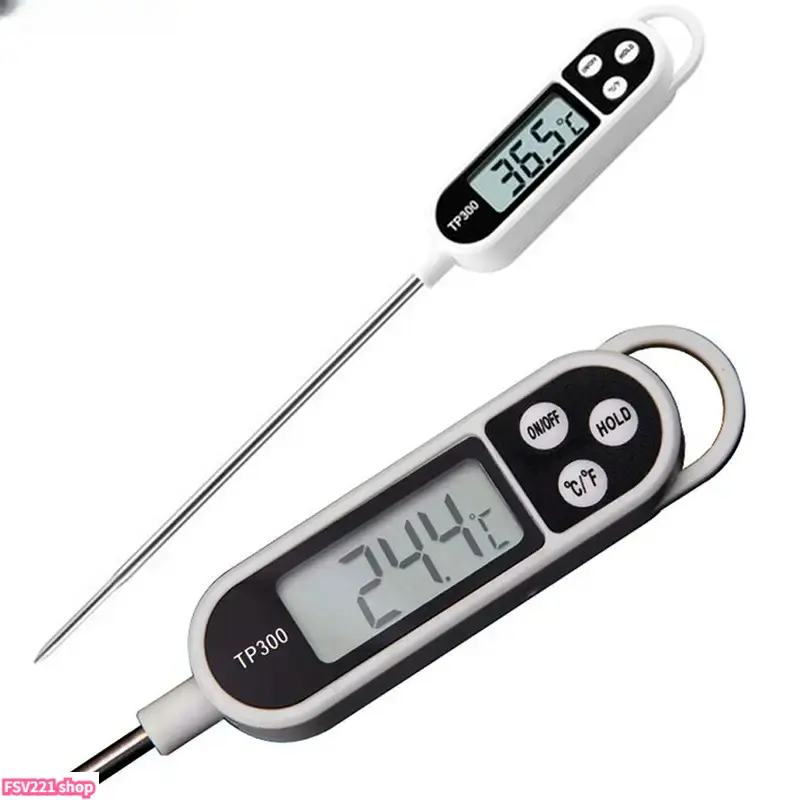 Instant Read Digital Thermometer - Kitchen Gadgets with Backlit Display, Foldable Probe for Cook, Home Use
