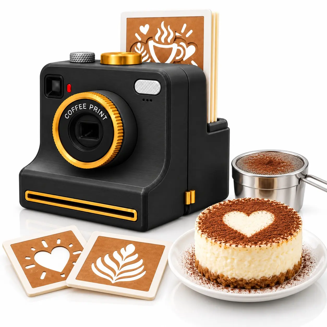 Manual Coffee Latte Art Camera, One-Button Printer, Ideal for Home Kitchen, Perfect Christmas Gift for Friends and Family