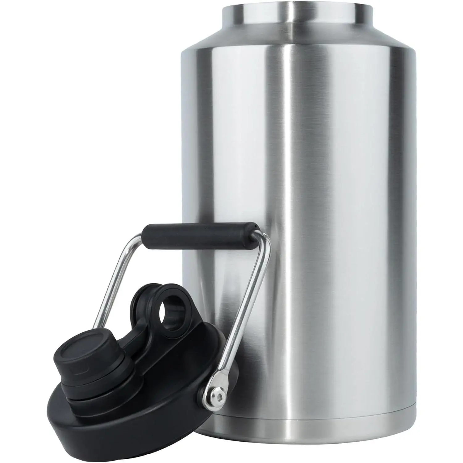 Insulated Gallon Jug with Handle, One Gallon, 128 Ounces, Stainless Steel, Large Double Vacuum Water Bottle for Hot & Cold Drinks, Wide Mouth, Sweat Proof, Great for Travel, Camping