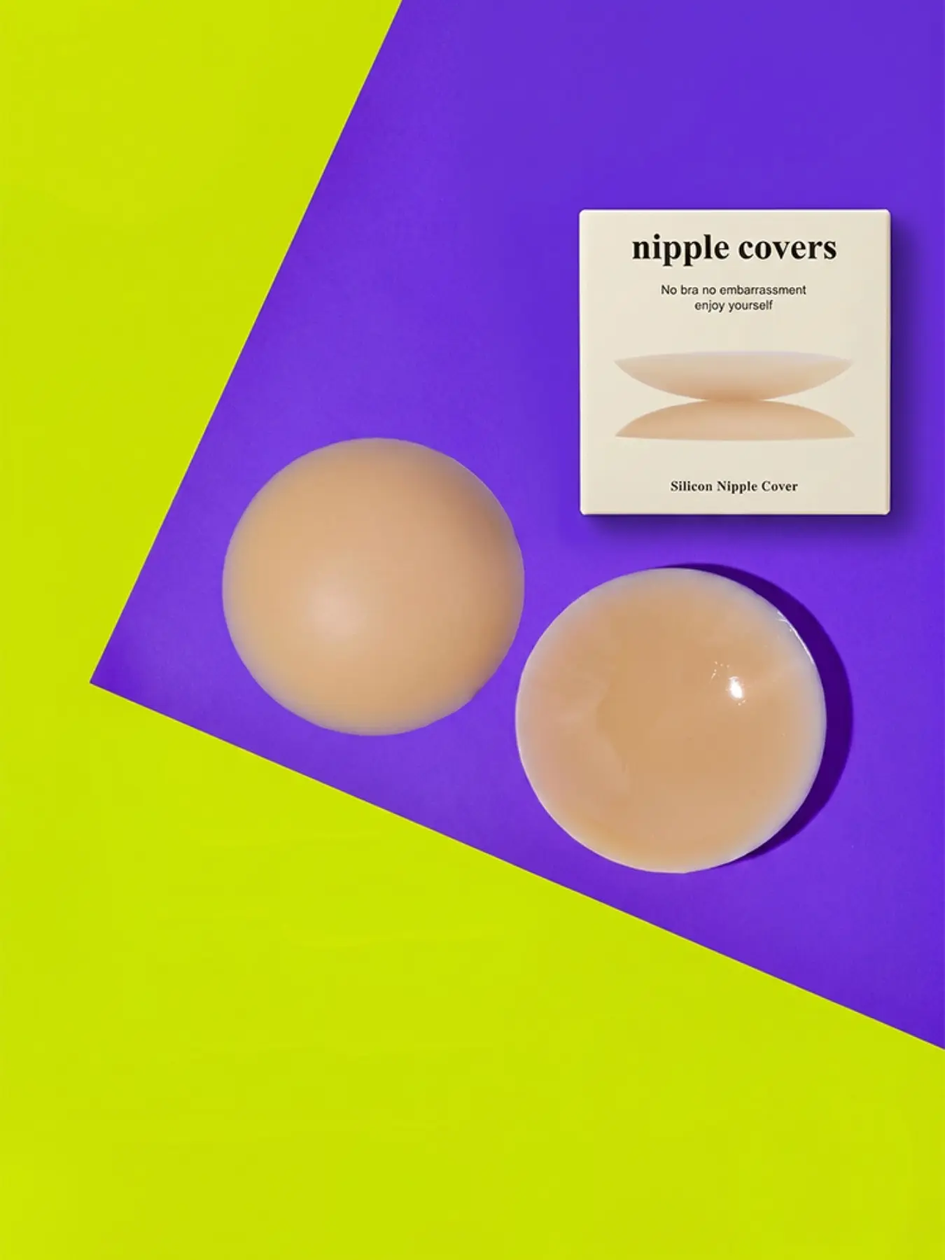 2-Pack Invisible Self-Adhesive Breast Pads for Women, Ultra-Thin Breathable Silicone Patches, Skin-Friendly Waterproof Reusable