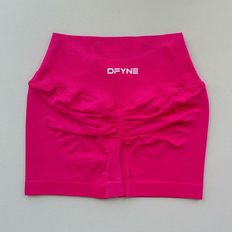 DFYNE Women's Three-Point Fitness Shorts, Peach-Shaped Hip-Lifting Yoga Pants, Seamless Breathable High-Waisted Style, Visually Lengthens Leg Proportions