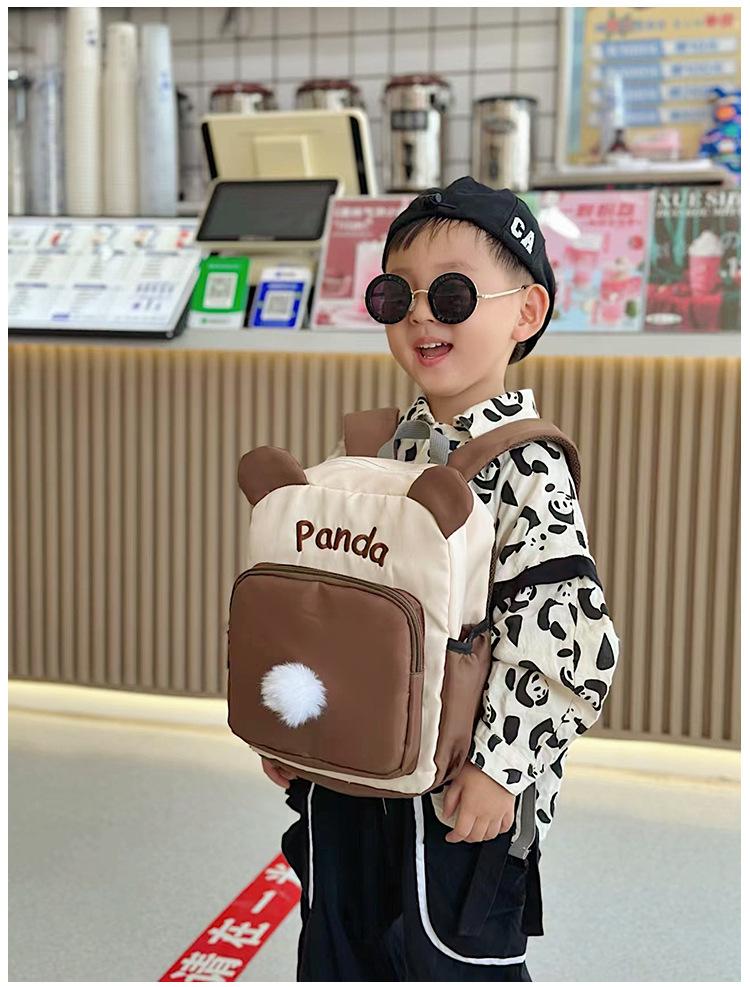 Kindergarten Color-Block Canvas Backpack 2026 Back-to-School Season Children's Fashion Backpack Baby Anti-Lost School Bag