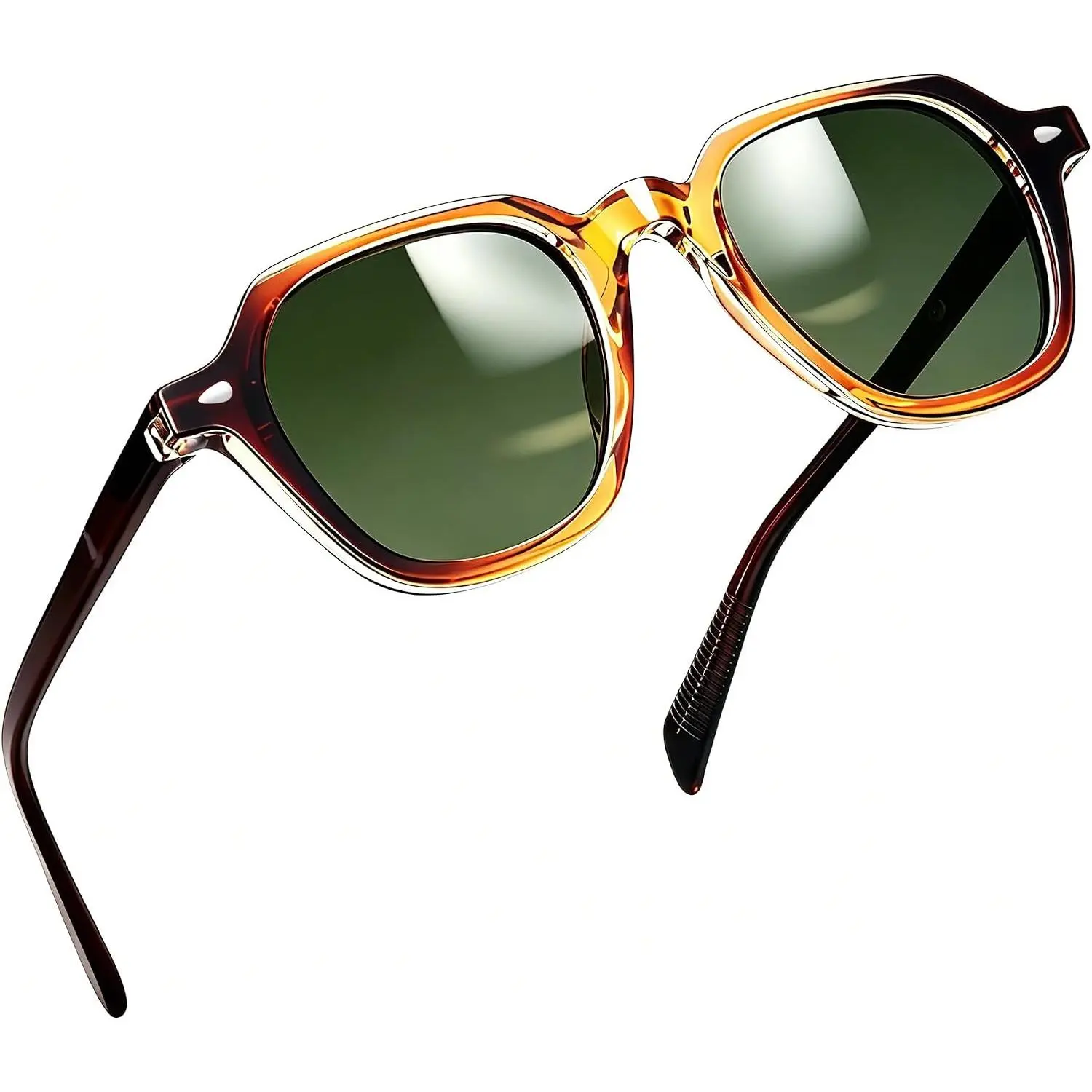 Hexagonal Sunglasses Polarized UV400 Protection Acetate Sun Glasses