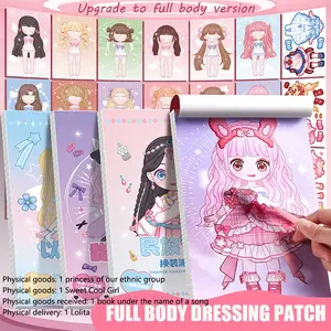 Fascinating DIY Seven-Color Princess Costume Sticker Book, Handmade Dress-Up Puzzle, Beautiful Makeup Book Stickers, Party Birthday Gift, Adhesive Stickers, Fun Stickers, Handmade Crafts, Decal Stickers Book