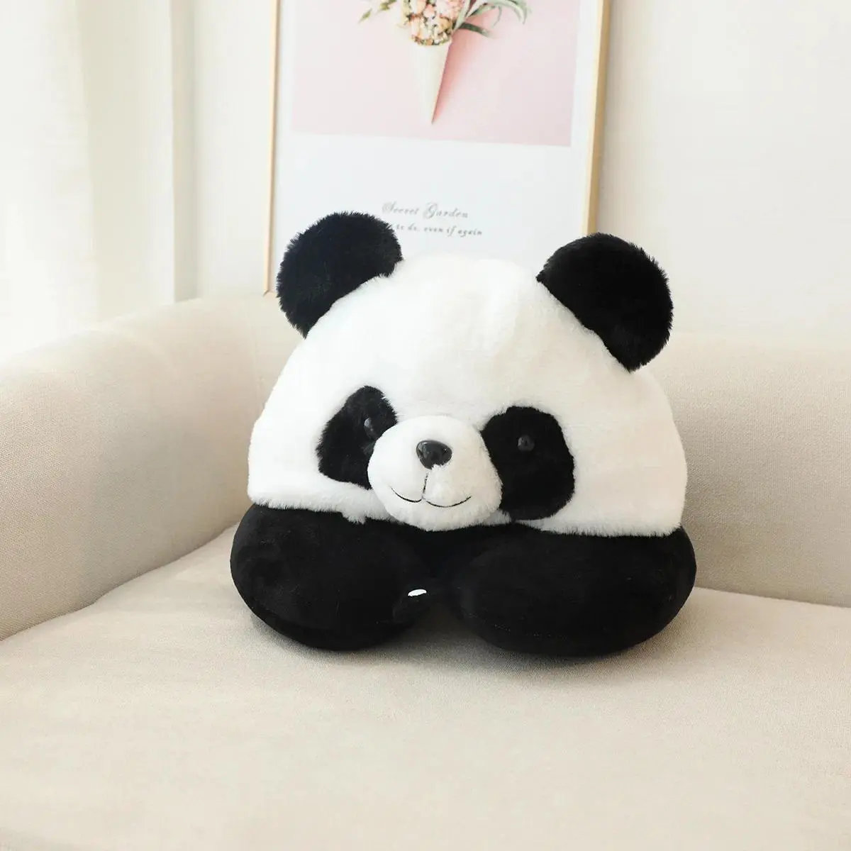 Creative Cartoon Panda Pillow U-shaped Pillow Office Napping Artifact Travel Plane Portable U-Pillow Neck Pillow Hoodie Gift