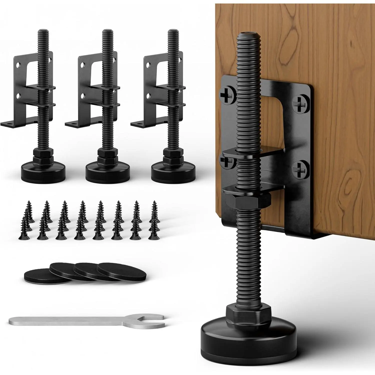 Heavy Duty Furniture Leveling Feet - 4 Pack, 3.5in Adjustable Height, 330lb per Foot, for Bed, Cabinets, Uneven Floors