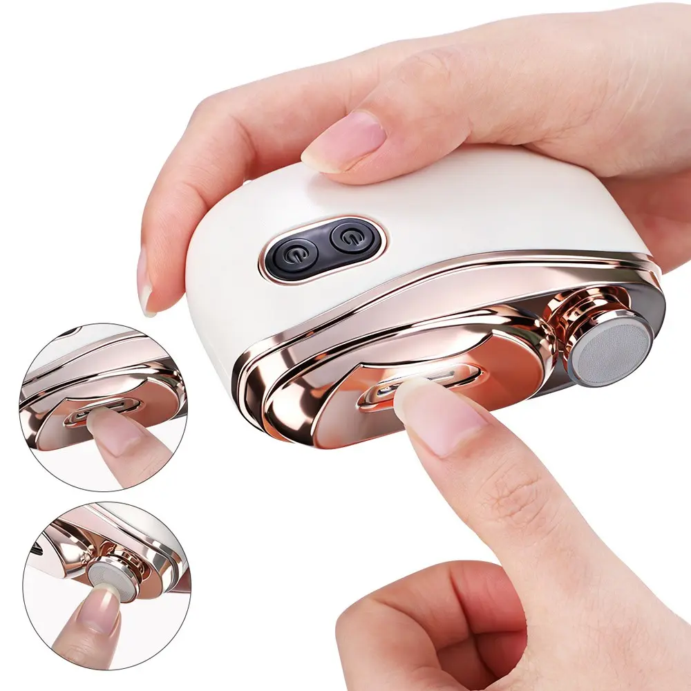 Electric Nail Clipper and Polisher 2 in 1, 2-Speed with LED Light, Safe Trimming, Automatic Nail Cutter Clipper Grinder Fingernail Rechargeable for Seniors, Baby