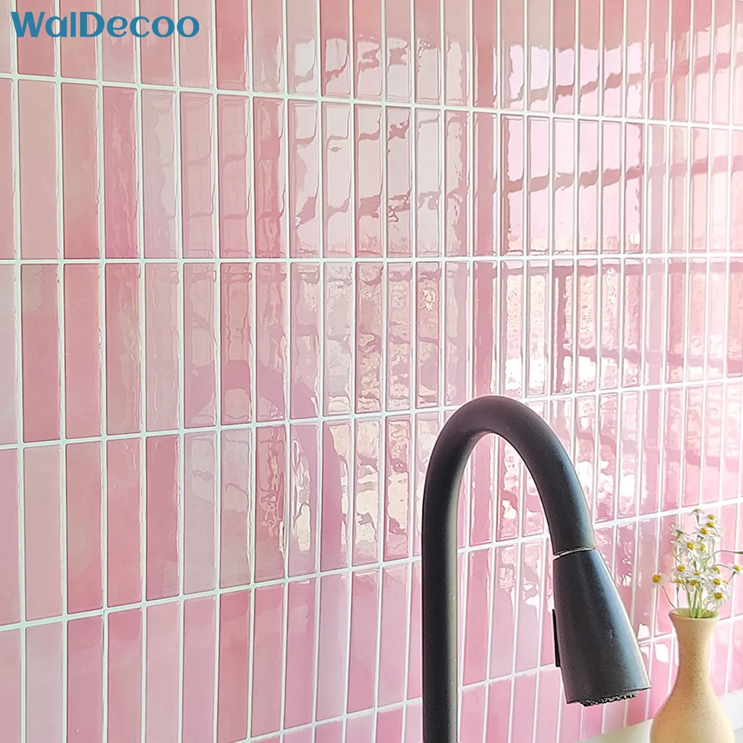10 Pieces Simulated Ceramic Tile Self-adhesive Wall sticker, Waterproof & Oil-proof 3d Vinyl Backsplash Panels Wallpaper for Indoor DIY Decoration Peel and Stick Wallpaper Designs for Bathroom Diy Wallpapers 10*10 Inch
