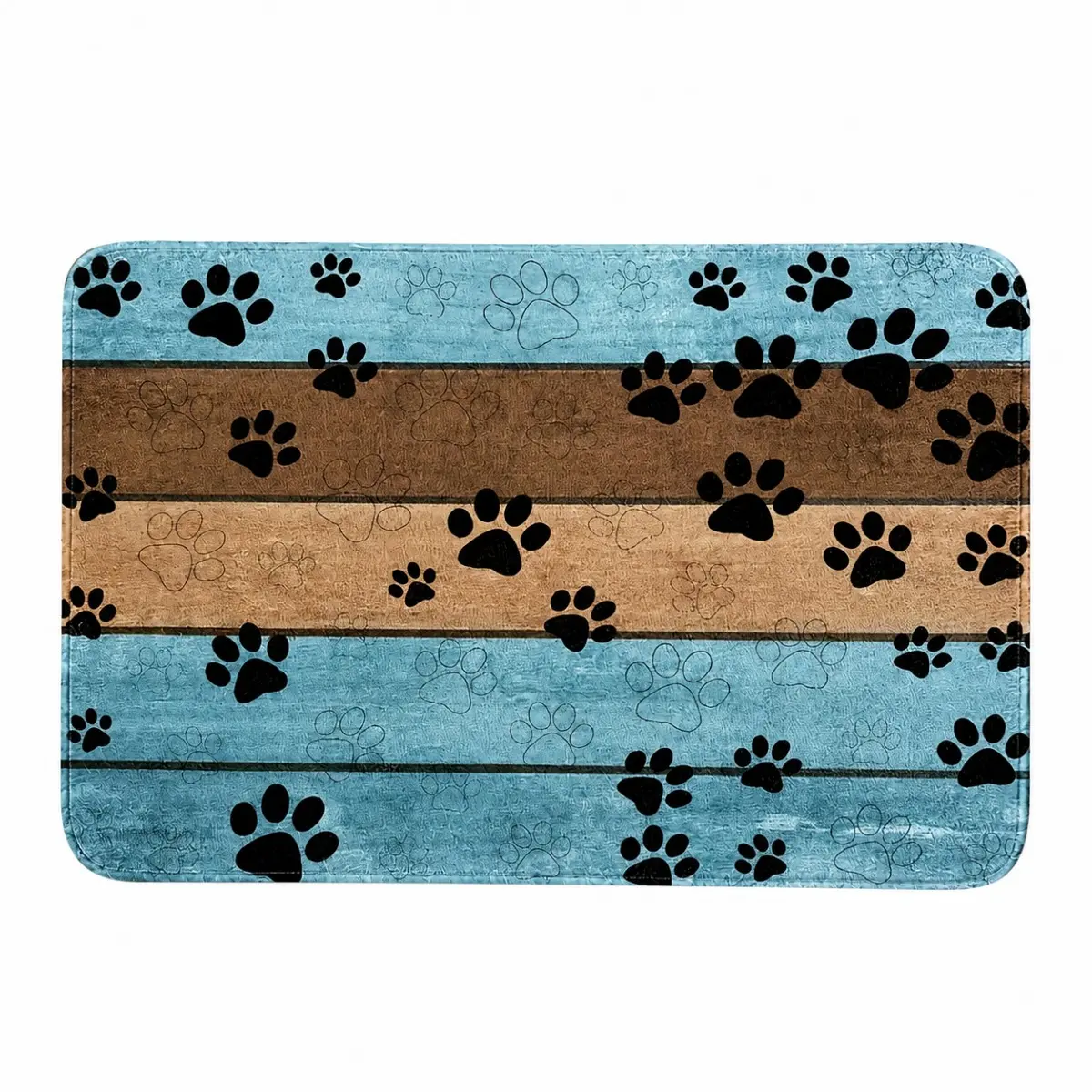 Paw Print Doormat, Cute Dog Paw Door Mat, Pet Lover Welcome Mat, Funny Animal Print Floor Rug, Farmhouse Home Decor Carpet for Front Door, Bathroom, Entryway, Bedroom, Laundry Room Gift