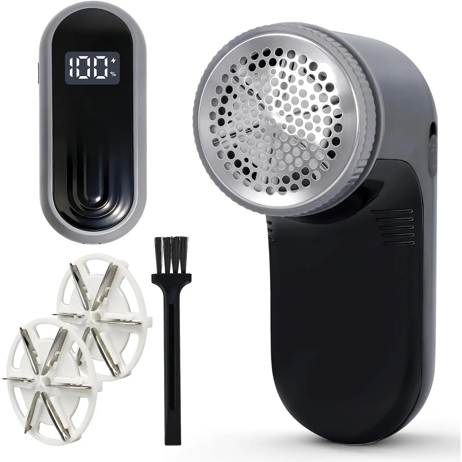 Fabric Shaver | Lint Remover with Digital Display, 6-Leaf Blade Electric Lint Shaver for Clothes, Sweaters, Furniture - 9000 RPM USB-C Rechargeable, Safe for All FabricsGift