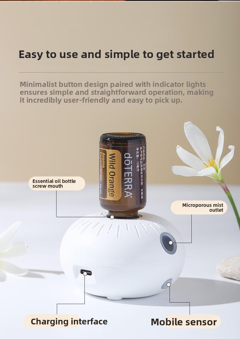 Essential Oil Aromatherapy Diffuser Sensor Atomization Automatic Fragrance Sprayer Portable Wireless Mini Scent Machine for Bedroom Daily Use