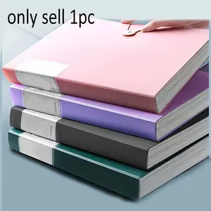 60-page thick A4 folder – transparent plastic ring binder with snap closure, color-coded file organizer, file storage, suitable for school office use (reports, certificates, exam papers). Durable alternative to ring binders.