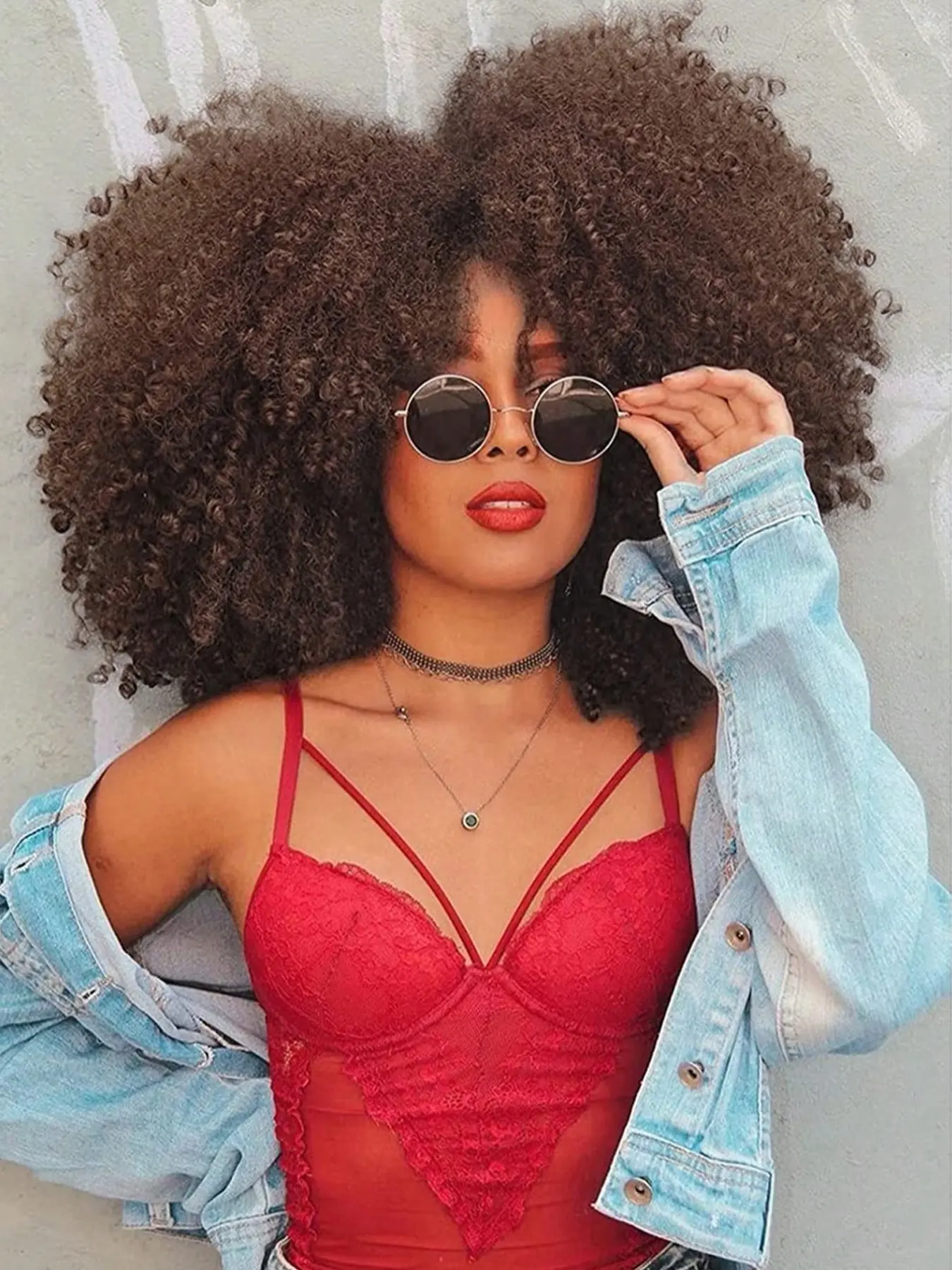 Afro Curly Wig with Bangs, 14 Inch Short Synthetic Afro Wig, and Kinky Curly Wigs for Women, Curly Textured Wigs, Shake and Go Wigs for Daily and Party Use