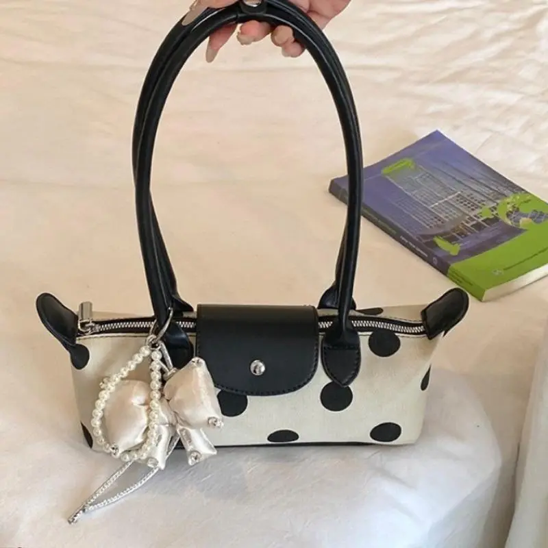 2026 New French Niche Luxury Long Handle Crescent Dumpling Bag, Elegant Underarm Shoulder & Handheld Baguette Purse for Women Daily Styling