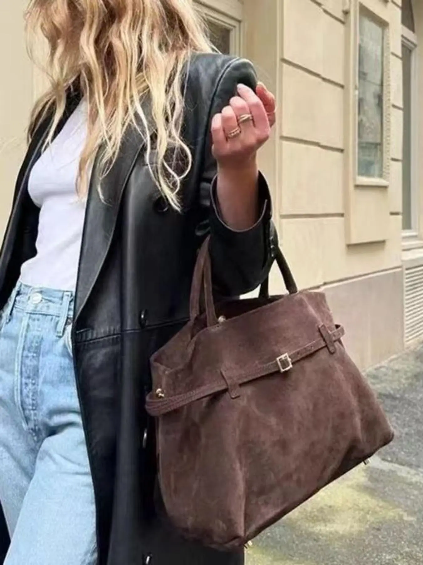 Elegant Vintage Handbag for Women, Large Capacity, Structured Buckle Closure, Durable Handle, Perfect for Work Travel Daily Use