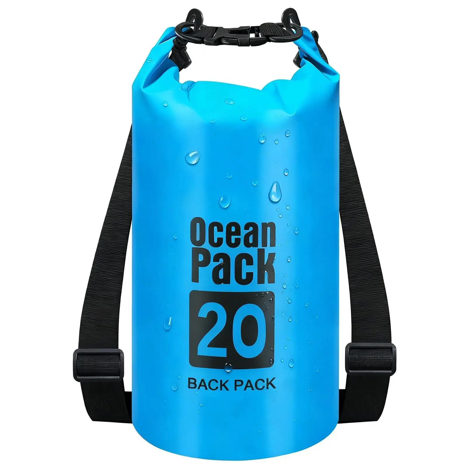 Waterproof Dry Bag 20L, Roll Top Dry Storage Backpack for Kayaking & Boating, Lightweight Submersible Sack for Swimming Beach Camping