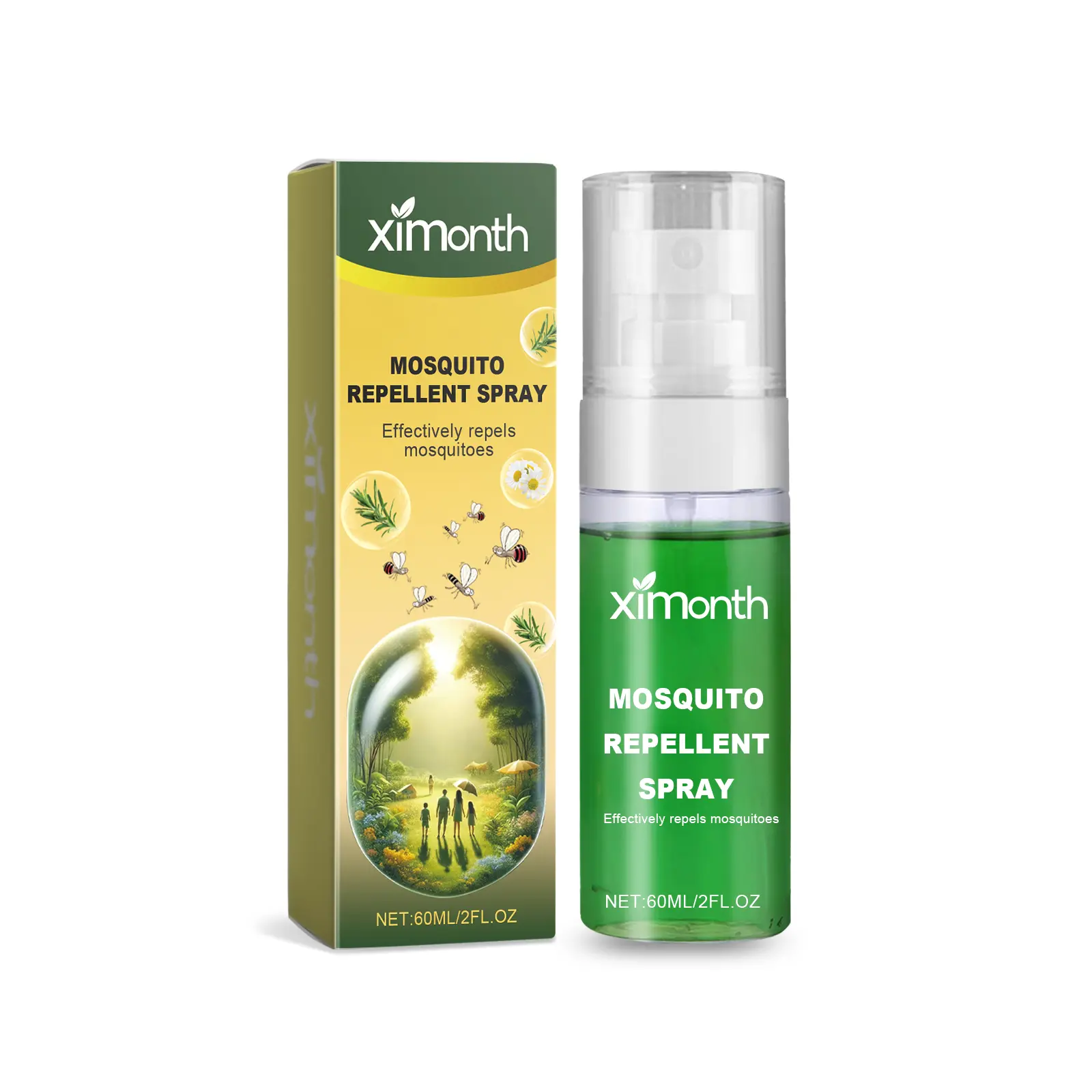 Ximonth Plant-Based Mosquito Repellent Spray, Household Floral Water for Camping and Outdoor Sports, Anti-Mosquito Liquid