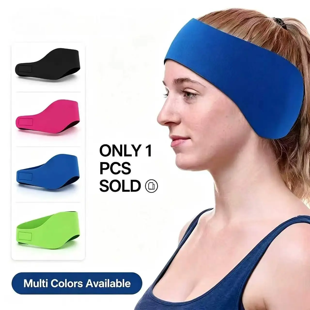 Adjustable Neoprene Swimming Headband, Waterproof Elastic Hair Band, Keep Hair Dry, for Kids Adults, Pool Beach Snorkeling, Multi Color