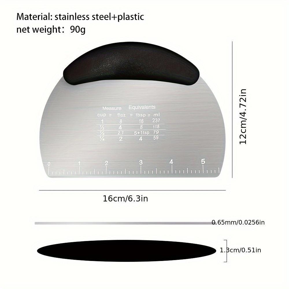 1pc, Dough Scraper, Stainless Steel Cutter, Food Scraper, Pastry Dividing Tool, Western Pastry Bread Dividing Board, Baking Tool, Kitchen Gadget