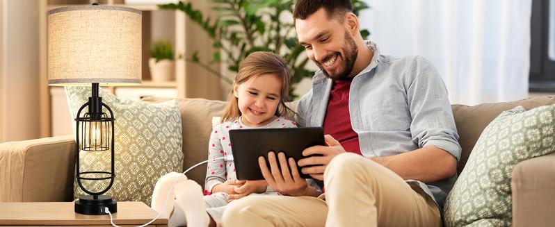 Set of 2 Table Lamps for Living Room with USB Ports, 29" Tall 2-Light Bedside Lamps, Farmhouse Nightstand Lamp with Cream Fabric Shade, Industrial Desk Lamp for Bedroom End Table Reading Lamp E26 Base